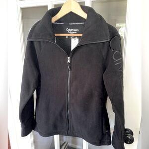 NWT size small women’s Calvin Klein black zip up fleece